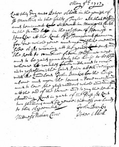 John Bankes Rental Agreement - Peter Abell, 1717