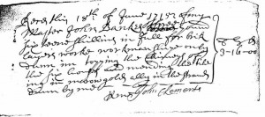 John Bankes - Bricklayer's Receipt, 1715