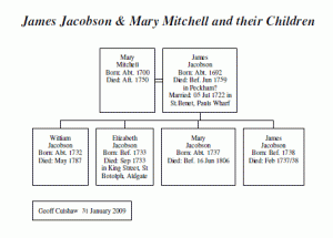 James & Mary Mitchell Jacobson Family Tree