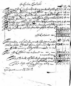 John Bankes Assets & Receipts, 1709