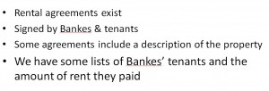 John Bankes rentals agreements